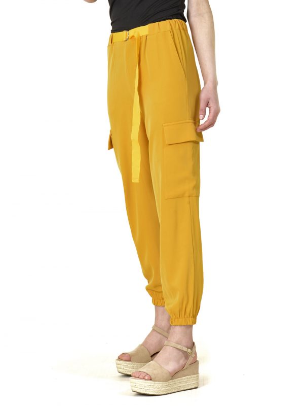 Pantalón Bolsillos Cinturón Italiano Amarillo Bou s Store